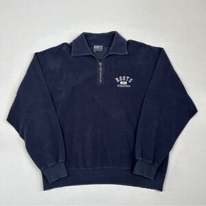 90s Roots Athletics Navy Quarter Zip